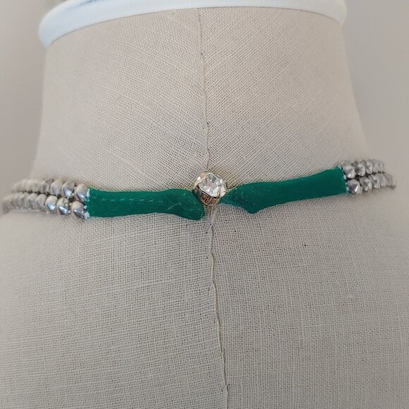 Vintage Silk Diamond Jeweled Halter Niteline Dress Formal Evening Cocktail Party - Picture 5 of 9